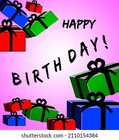 Happy birthday typography vector design for greeting cards and posters with  gift box, design template for birthday party.