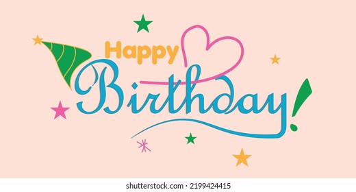 Happy Birthday Typography Vector Design