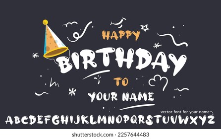 Happy Birthday typography vector design template for greeting cards, poster and other design