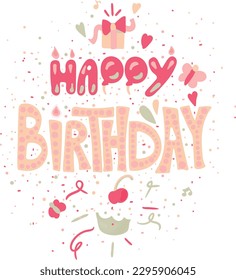 Happy Birthday typography vector design for greeting card and poster, design template for birthday celebration.