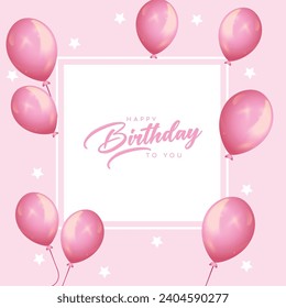 Happy Birthday typography vector design for greeting cards and poster with balloon, confetti design template for birthday celebration.	
