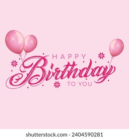 Happy Birthday typography vector design for greeting cards and poster with balloon, confetti design template for birthday celebration.	
