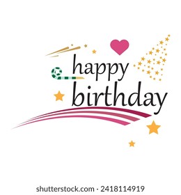 Happy Birthday typography vector design for greeting card, birthday card, invitation card. Preserved birthday text, lettering composition. Vector illustration