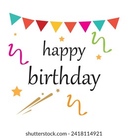 Happy Birthday typography vector design for greeting card, birthday card, invitation card. Preserved birthday text, lettering composition. Vector illustration