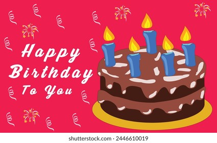 Happy Birthday typography vector design for greeting cards and poster with balloon, confetti and gift box, design template for birthday celebration.