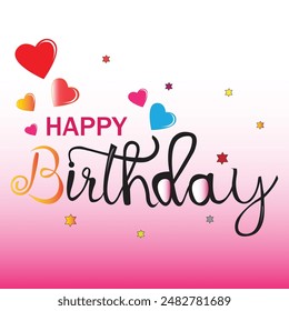 Happy Birthday typography vector design for greeting cards and poster, design template for birthday celebration.