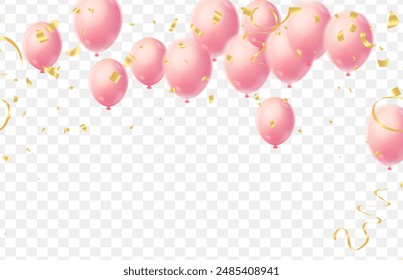 Happy Birthday typography vector design for greeting cards and poster with balloon, confetti, design template for birthday celebration.