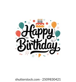 Happy Birthday typography vector design