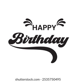 Feliz cumpleaños tipografía diseño de Vector, feliz cumpleaños negro hermoso texto tipografía, deseos de cumpleaños, feliz cumpleaños texto, tipografía