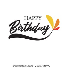 Feliz cumpleaños tipografía diseño de Vector, feliz cumpleaños negro hermoso texto tipografía, deseos de cumpleaños, feliz cumpleaños texto, tipografía