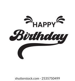 Feliz cumpleaños tipografía diseño de Vector, feliz cumpleaños negro hermoso texto tipografía, deseos de cumpleaños, feliz cumpleaños texto, tipografía