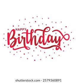 Happy Birthday  typography vector design. Happy Birthday text design with hand drown style. Beautiful greeting card poster lettering inscription design.