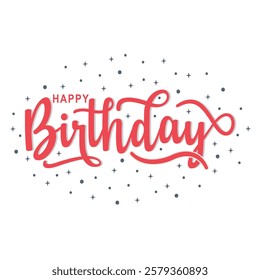 Happy Birthday  typography vector design. Happy Birthday text design with hand drown style. Beautiful greeting card poster lettering inscription design.