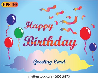 Happy Birthday Typography Vector Design for Greeting Cards and Poster. With Confetti and Balloon. Design for Birthday Celebration