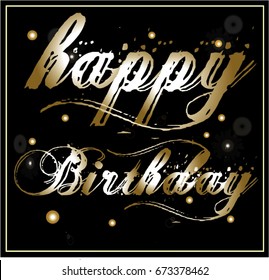 Happy Birthday typography vector design for greeting cards and poster with balloon, confetti.