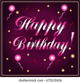 Happy Birthday typography vector design for greeting cards and poster with balloon