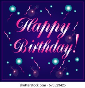 Happy Birthday typography vector design for greeting cards and poster with balloon