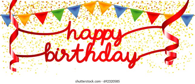 Happy Birthday typography vector design for greeting cards and poster, design template for birthday celebration.