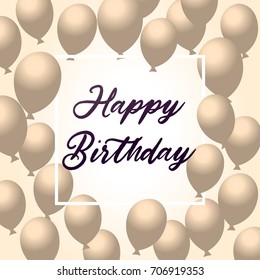 Happy Birthday typography vector design for greeting cards and poster with balloon, confetti and gift box, design template for birthday celebration.