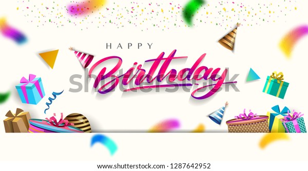 Happy Birthday Typography Vector Design Greeting Stock Vector (Royalty ...