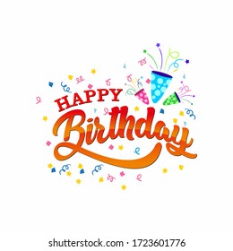 Happy Birthday typography vector design.design template for birthday celebration.
