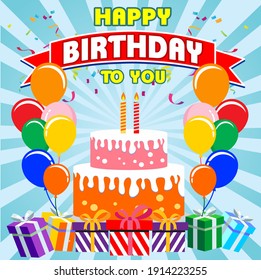 Happy Birthday typography vector design.design template for birthday celebration.