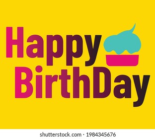 Happy Birthday typography vector design.design template for birthday celebration.