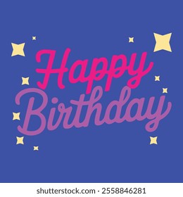 Happy Birthday Typography Vector | Elegant Hand-Drawn Calligraphy Design