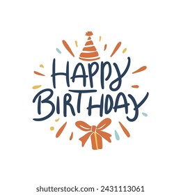 Happy birthday typography vector - eps file