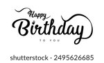 Happy Birthday typography. Vector illustration.