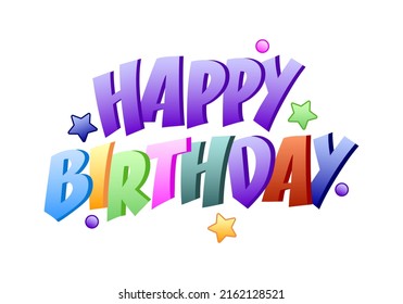 Happy Birthday Typography Vector Illustration Greeting Stock Vector ...