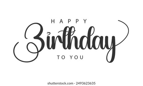 Happy Birthday typography. Vector illustration.