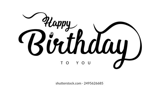 Happy Birthday typography. Vector illustration.