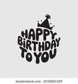 Happy Birthday Typography Vector illustration 