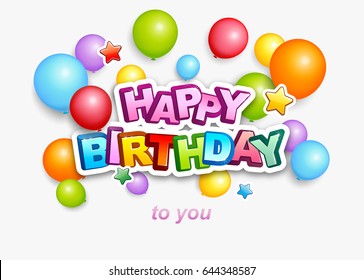 Happy Birthday Typography Vector Illustration Greeting Stock Vector ...