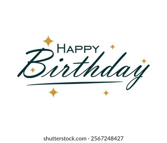 Happy birthday typography vector with white background.