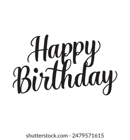 Happy Birthday typography with white background