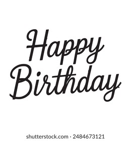 happy birthday typography with white background