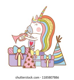 Happy birthday unicorn cartoons