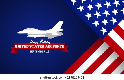 Happy Birthday United States Air Force Vector Illustration.