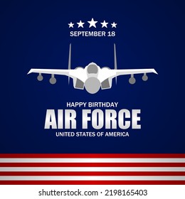 Happy Birthday United States Air Force Vector Illustration.