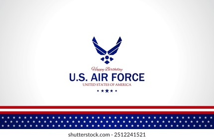 Geburtstag United States Air Force Vektorgrafik. Geeignet für Poster, Banner, Hintergrund und Grußkarte.