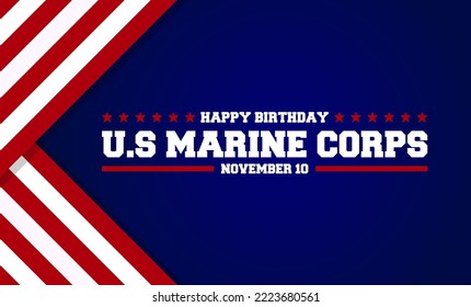 Happy birthday United States Marine corps theme. Vector illustration. Suitable for Poster, Banners, background and greeting card.