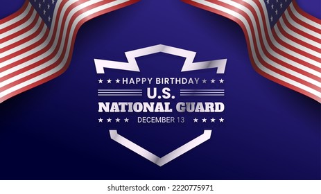 Happy birthday United States National Guard theme vector illustration