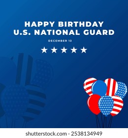 Happy Birthday United States National Guard background or banner design template is observed every year in December. Holiday concept.
