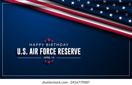 Happy birthday US Air Force Reserve April 14 Background Vector Illustration