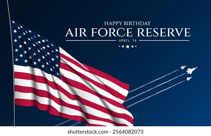 Happy birthday US Air Force Reserve April 14 Design Background Illustration