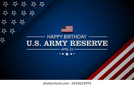 Happy Birthday US Army Reserve April 23 Background Vector Illustration