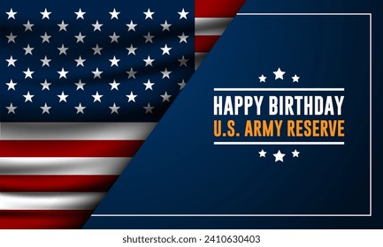 Happy Birthday US Army Reserve April 23 Background Vector Illustration