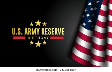 Happy Birthday US Army Reserve April 23 Background Vector Illustration